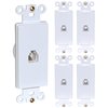 Newhouse Hardware Decora Single Phone Jack Insert for Decorator Wall Plates, for RJ11 cables, Single Gang, White, 5PK PJI-WH-05